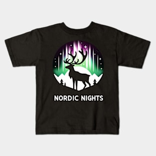 Nordic Reindeer Silhouette Kids T-Shirt